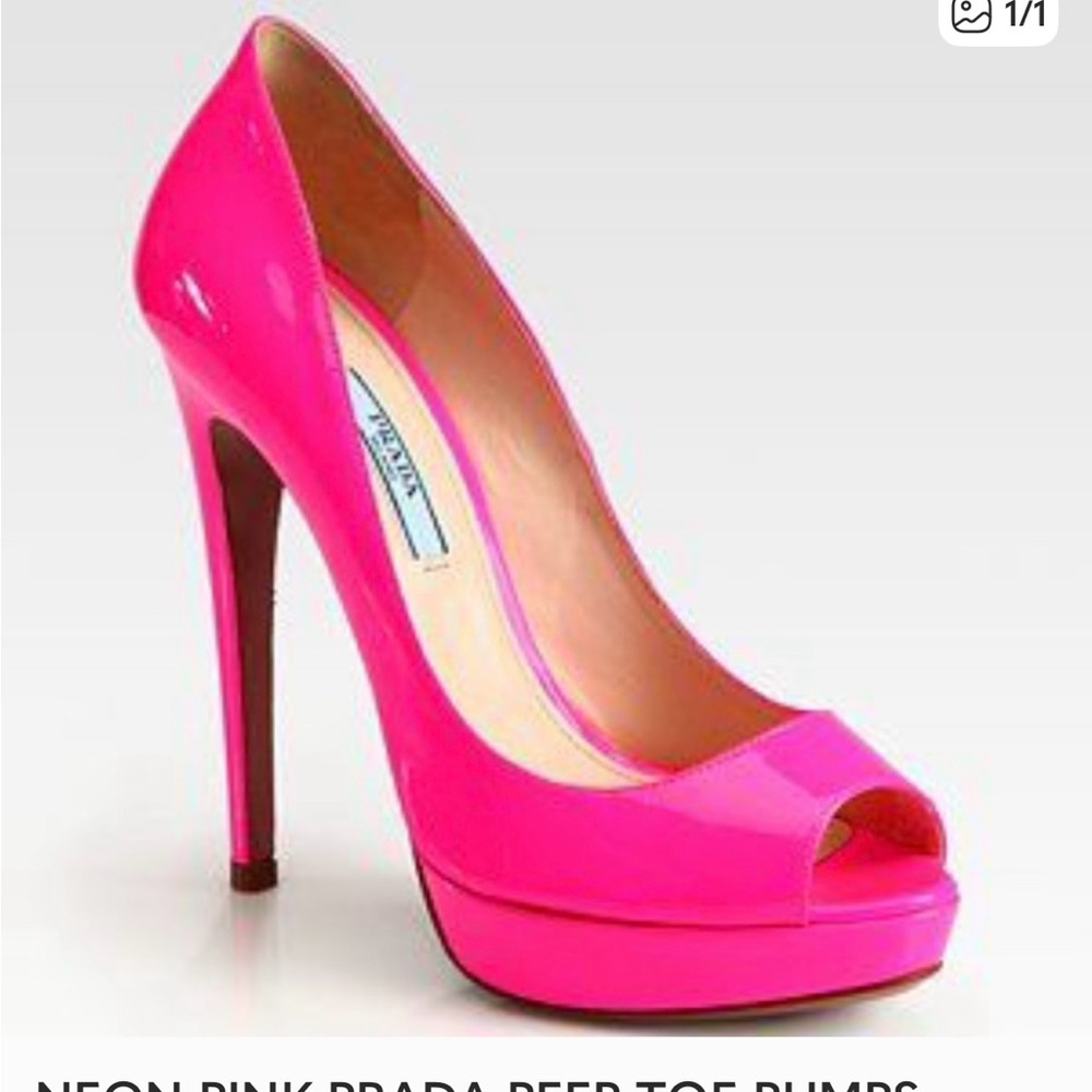 Prada Vibrant Pink Peep Toe Heels